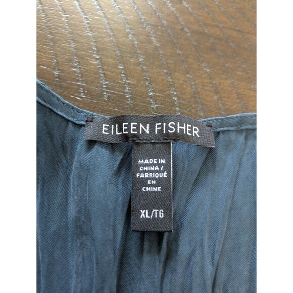 Eileen Fisher Crushed Cupro Dress XL Alpine Green Lightweight Capsule NWOT - Picture 4 of 6